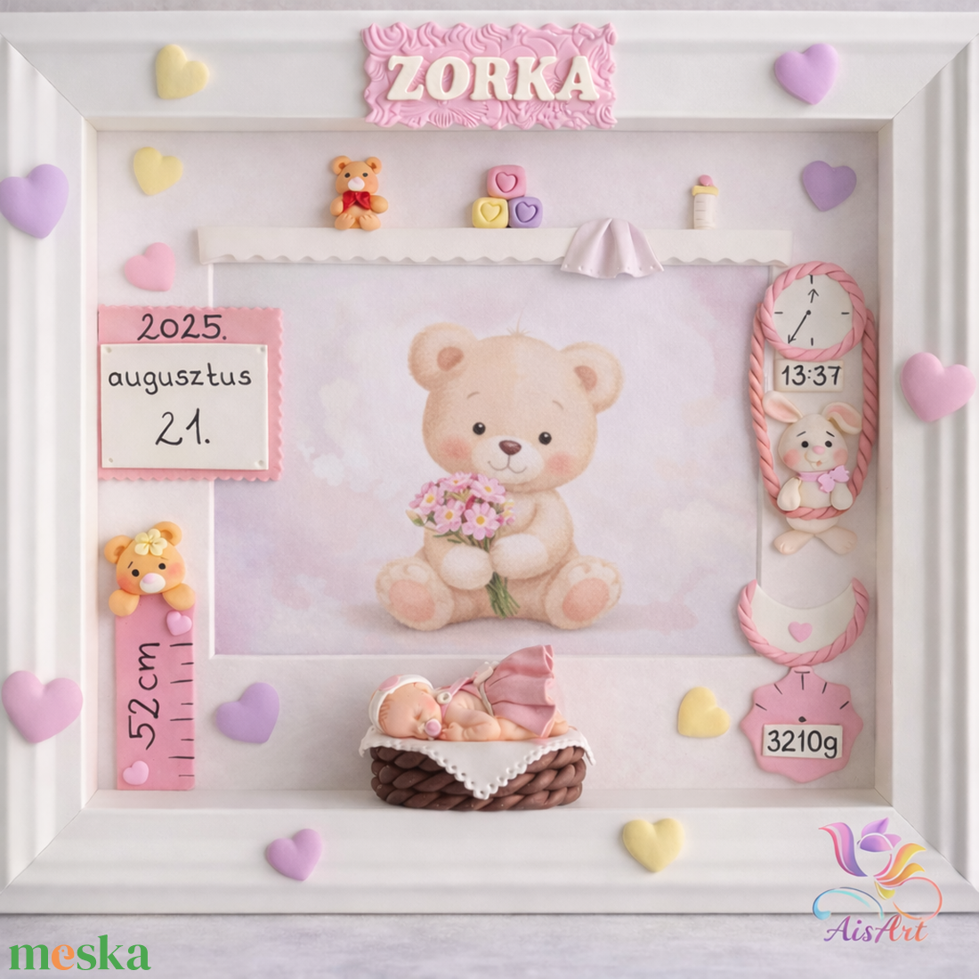 Baba képkeret - baba - mama - babaszoba dekoráció - babaszoba kép - Meska.hu