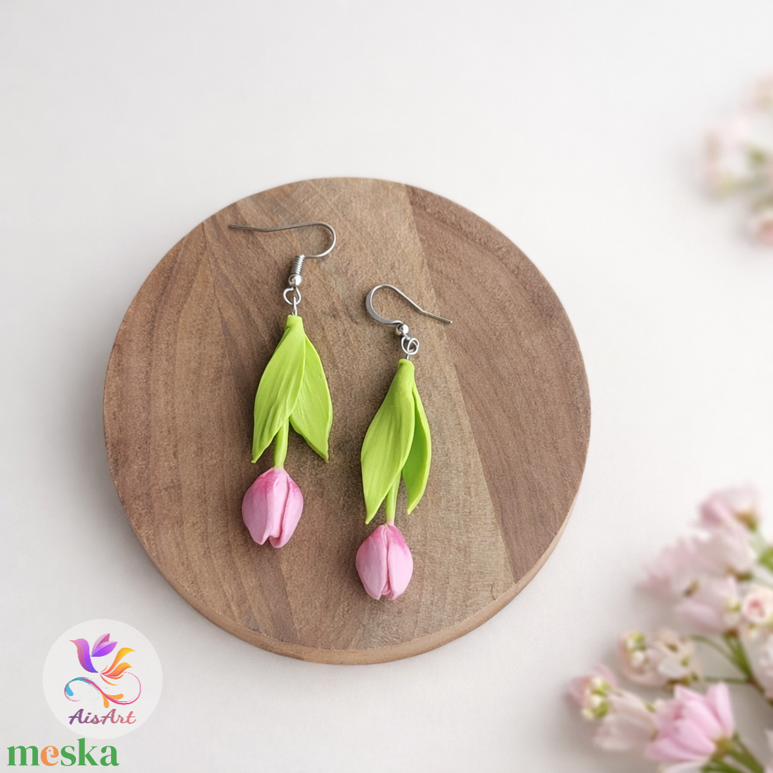 Tulipános fülbevaló - ékszer - fülbevaló - lógó fülbevaló - Meska.hu