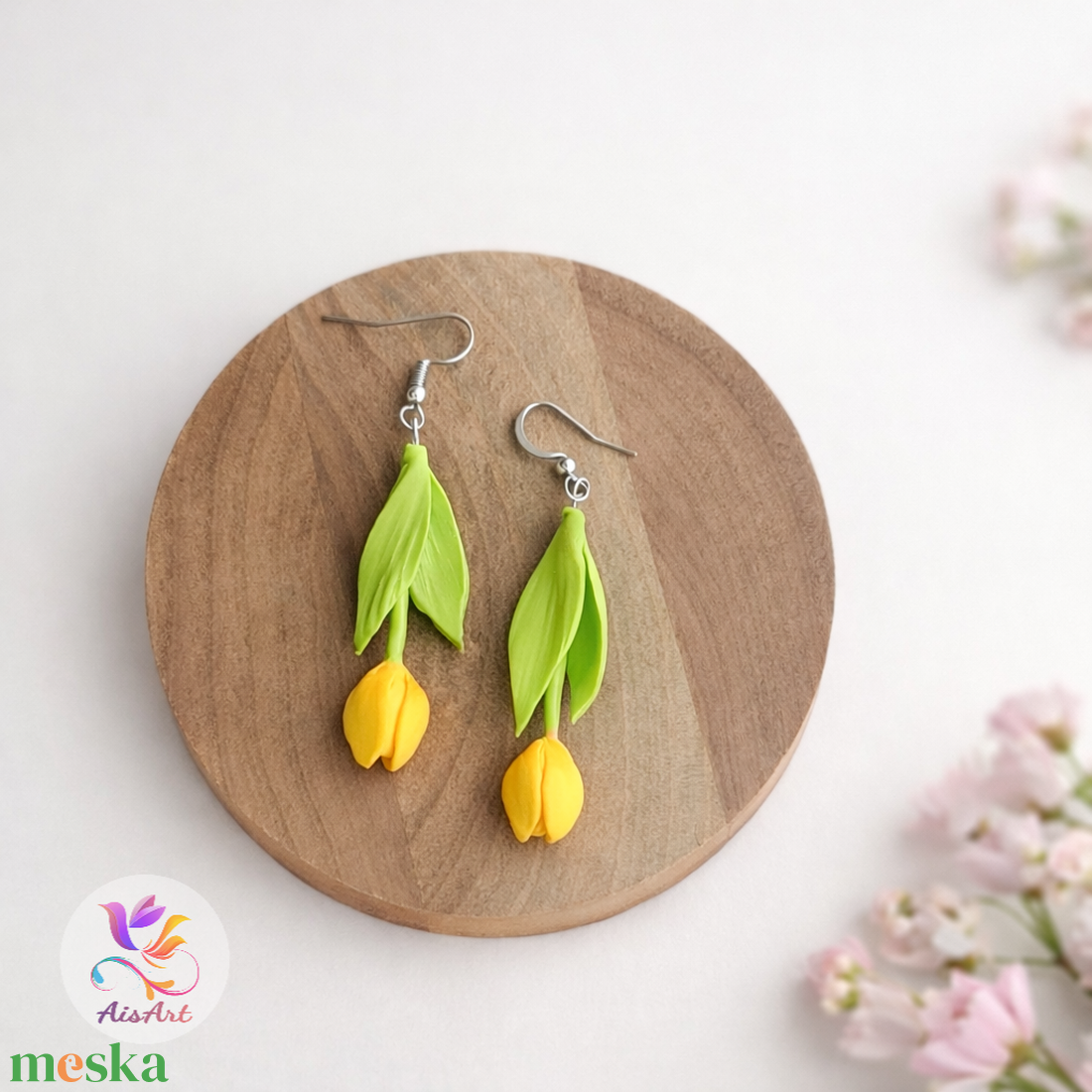 Tulipános fülbevaló - ékszer - fülbevaló - lógó fülbevaló - Meska.hu