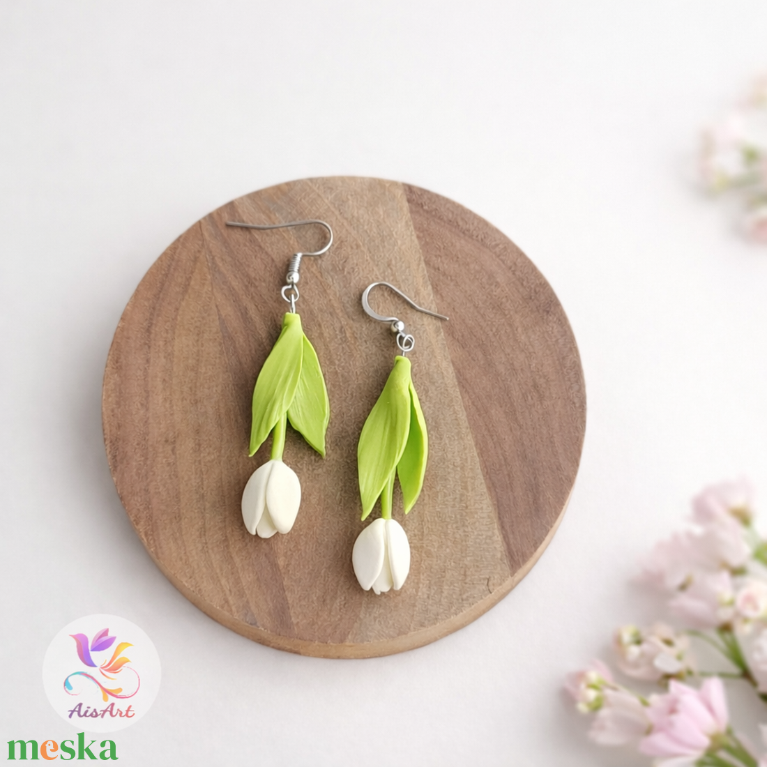 Tulipános fülbevaló - ékszer - fülbevaló - lógó fülbevaló - Meska.hu