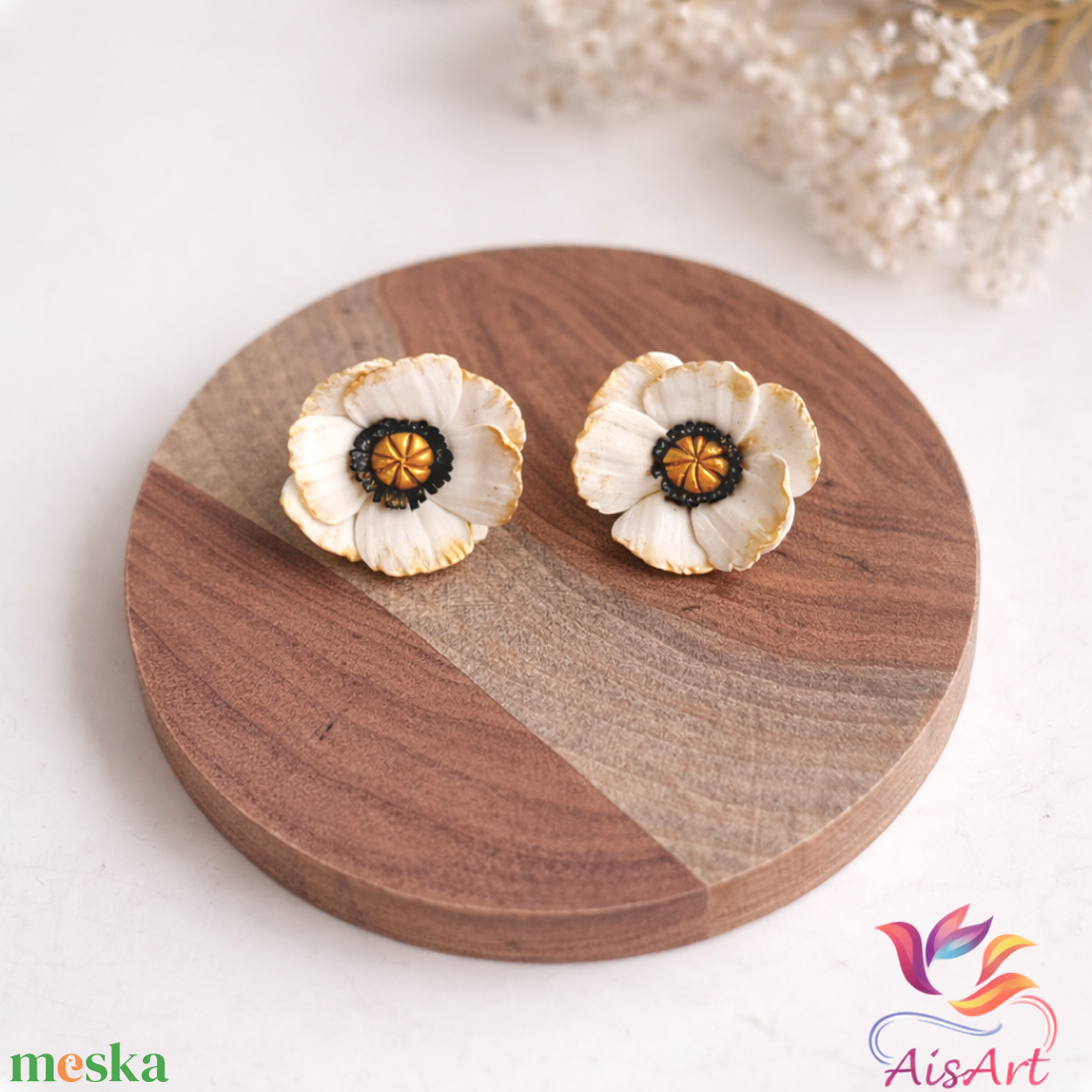 Pipacs fülbevaló - ékszer - fülbevaló - pötty fülbevaló - Meska.hu