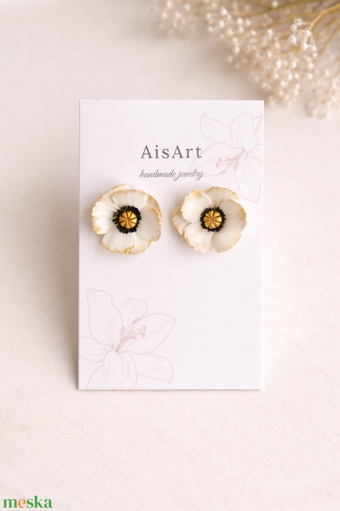 Pipacs fülbevaló - ékszer - fülbevaló - pötty fülbevaló - Meska.hu