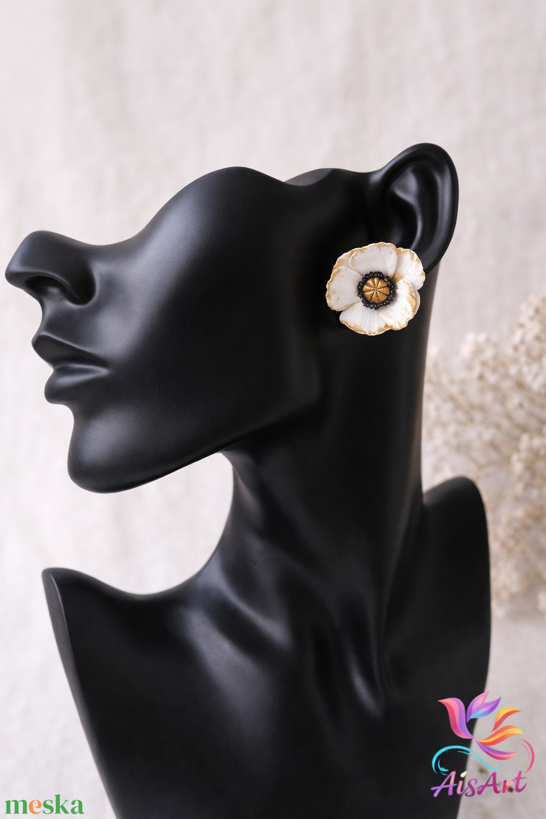 Pipacs fülbevaló - ékszer - fülbevaló - pötty fülbevaló - Meska.hu