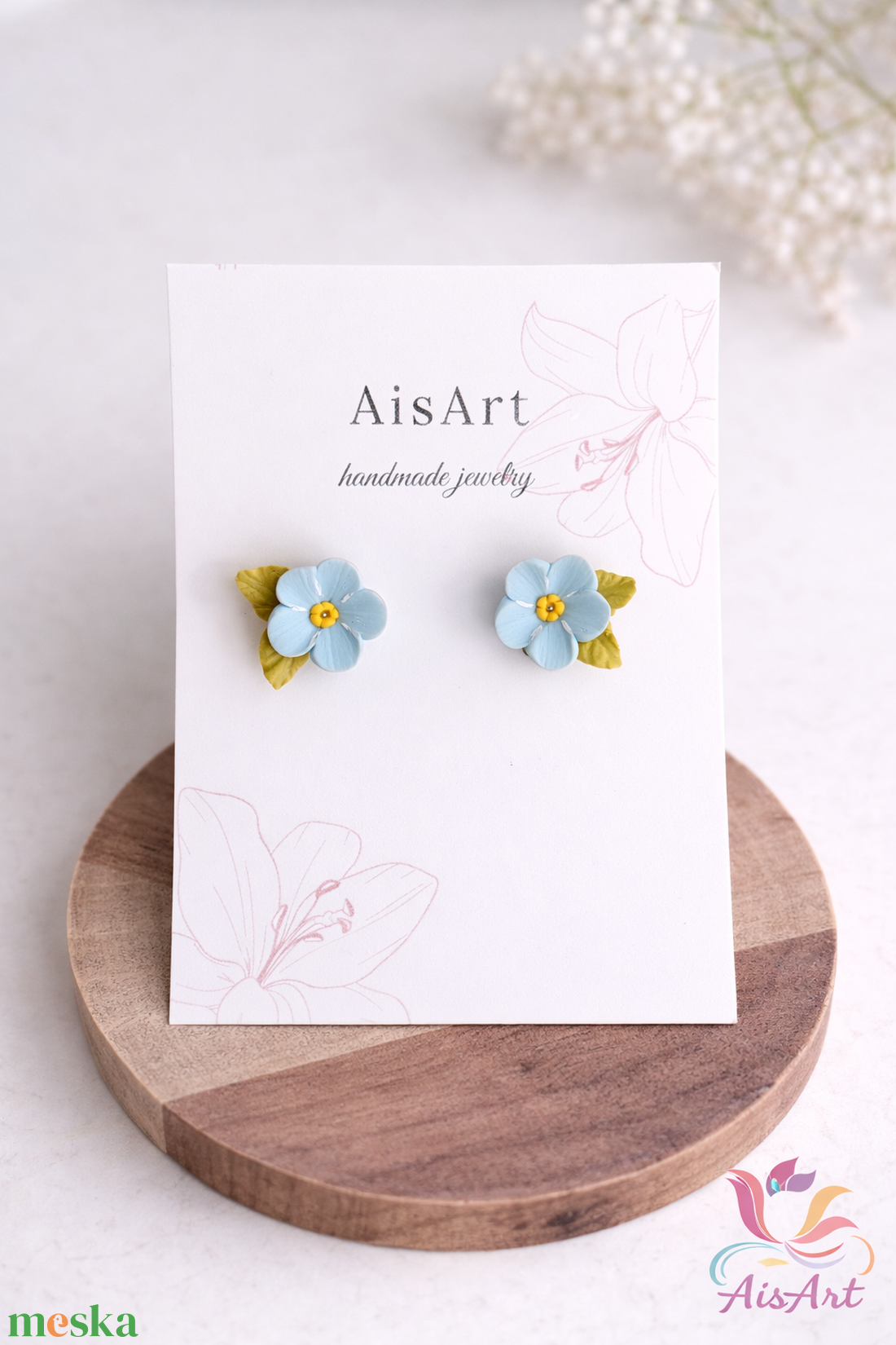 Nefelejcs fülbevaló - ékszer - fülbevaló - pötty fülbevaló - Meska.hu