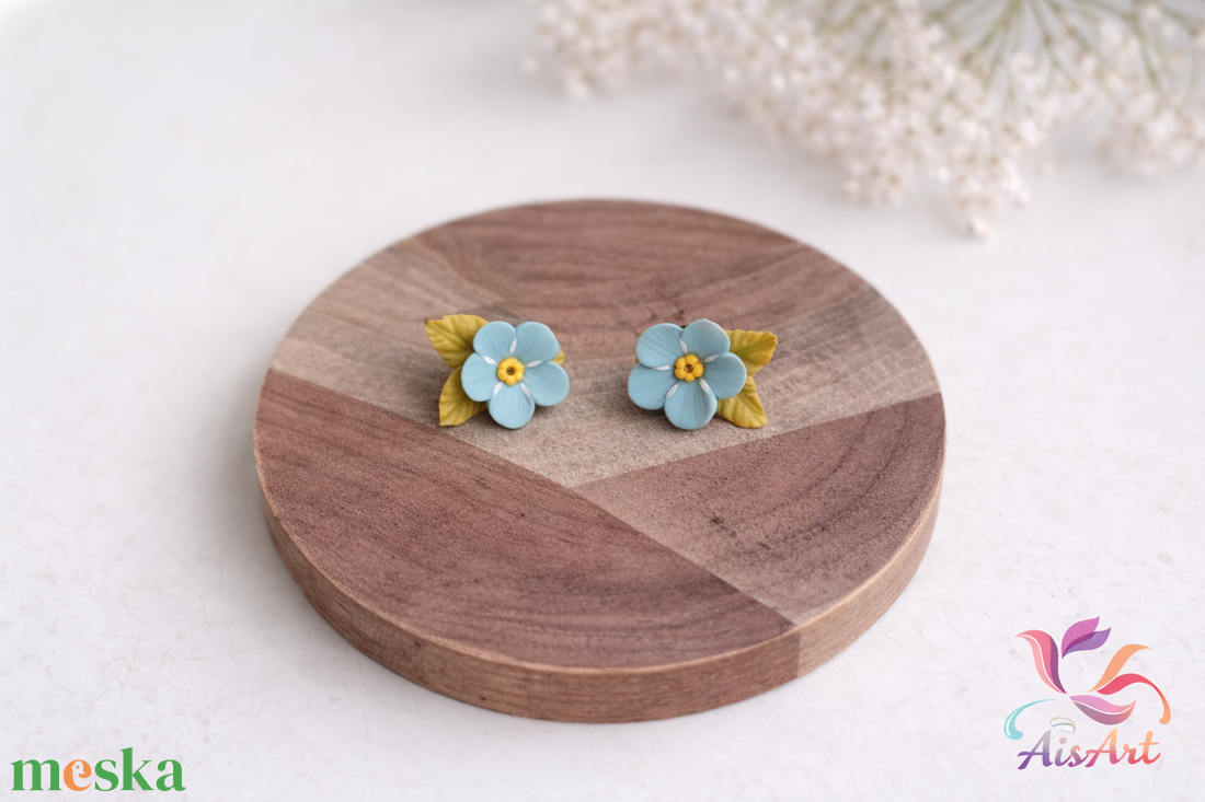 Nefelejcs fülbevaló - ékszer - fülbevaló - pötty fülbevaló - Meska.hu