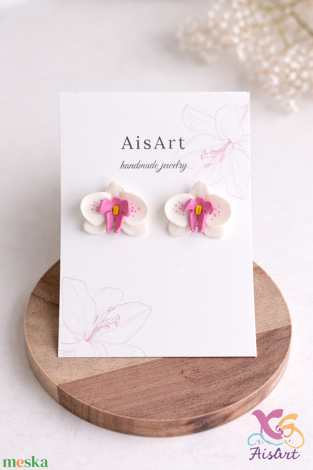 Orchidea fülbevaló - ékszer - fülbevaló - pötty fülbevaló - Meska.hu