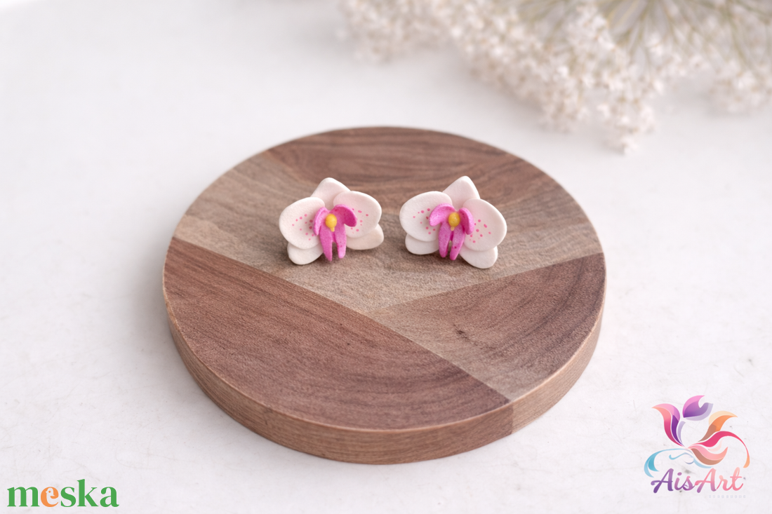 Orchidea fülbevaló - ékszer - fülbevaló - pötty fülbevaló - Meska.hu