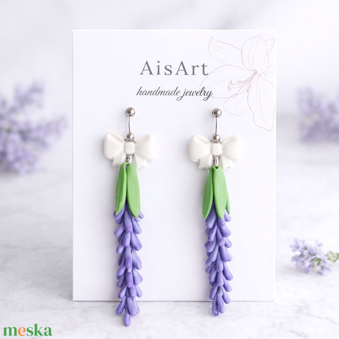 Levendula fülbevaló - ékszer - fülbevaló - lógó fülbevaló - Meska.hu