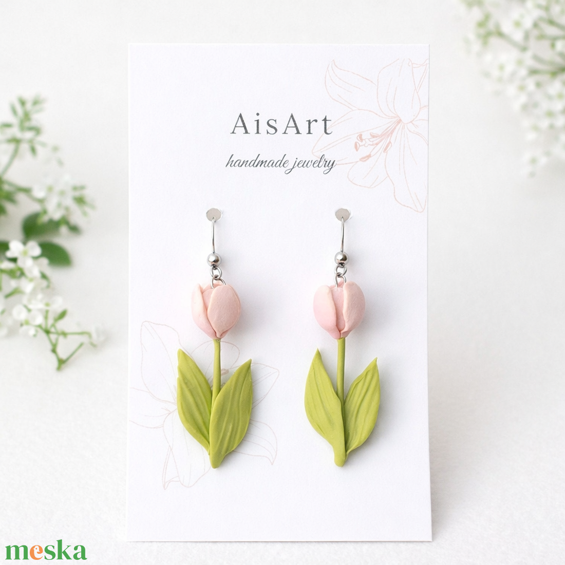 Tulipános fülbevaló - ékszer - fülbevaló - lógó fülbevaló - Meska.hu