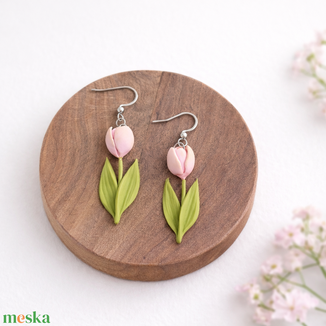 Tulipános fülbevaló - ékszer - fülbevaló - lógó fülbevaló - Meska.hu