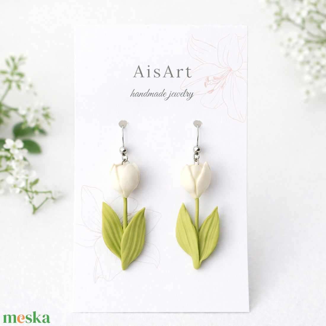 Tulipános fülbevaló - ékszer - fülbevaló - lógó fülbevaló - Meska.hu