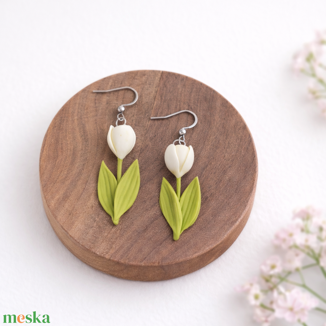 Tulipános fülbevaló - ékszer - fülbevaló - lógó fülbevaló - Meska.hu