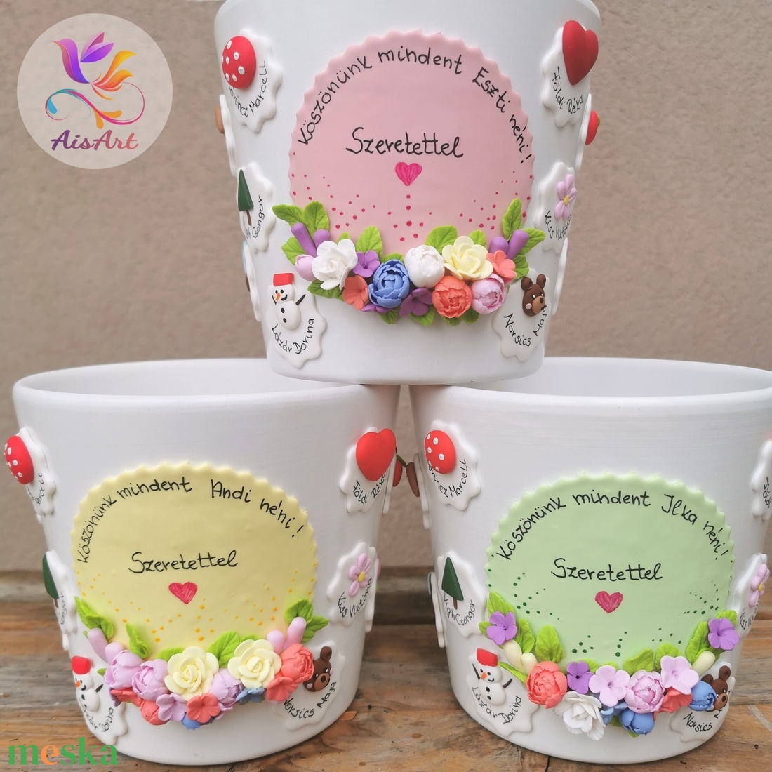 Díszített kaspó - otthon & életmód - virágdekoráció - virágtartó - kaspó - Meska.hu