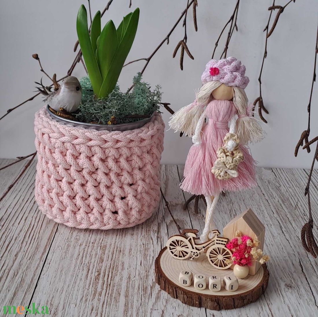 Névre szóló makramé lány - otthon & életmód - dekoráció - dísztárgy - Meska.hu