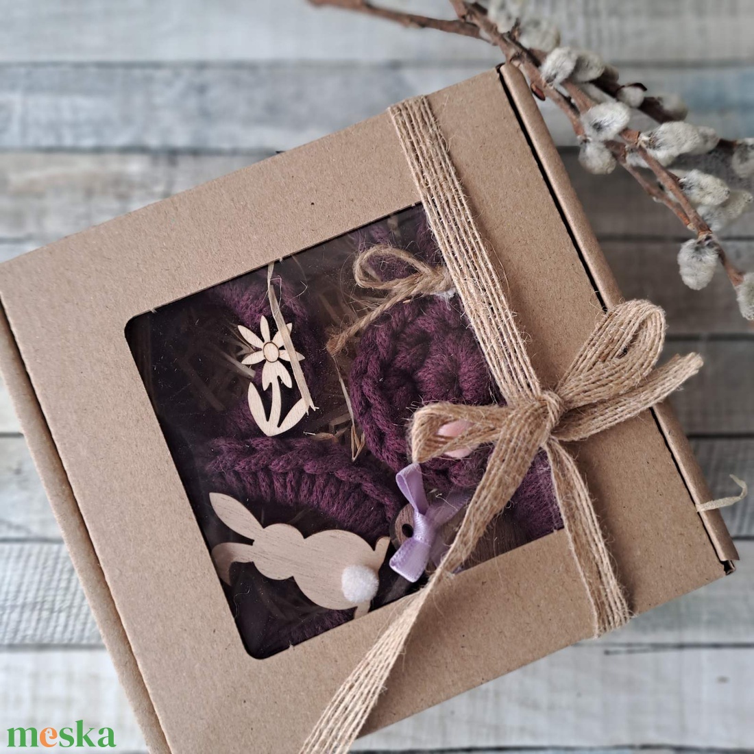 Húsvéti horgolt díszek dobozban - ünnepi díszek, dekorációk - húsvéti díszek és dekorációk - húsvéti tojásfadíszek - Meska.hu