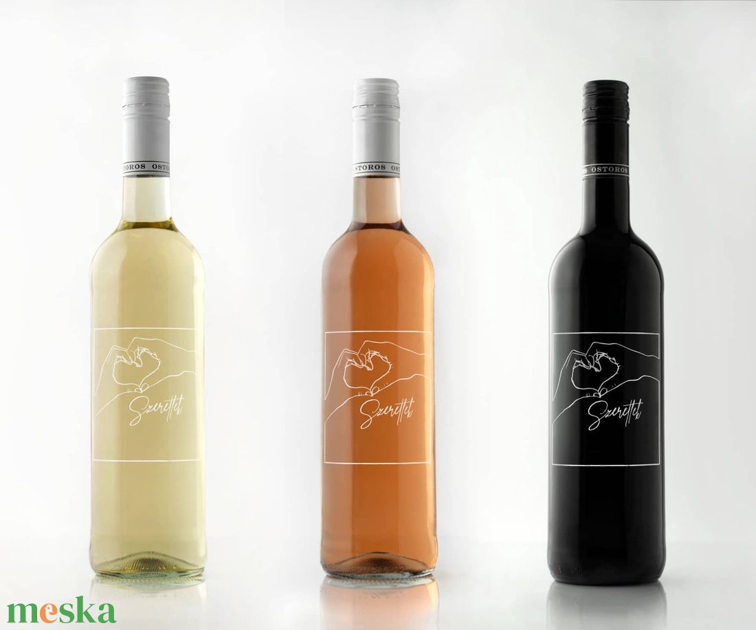 AKCIÓS -50% Gravírozott bor Szeretlek felirattal - élelmiszer - alkoholos italok - Meska.hu