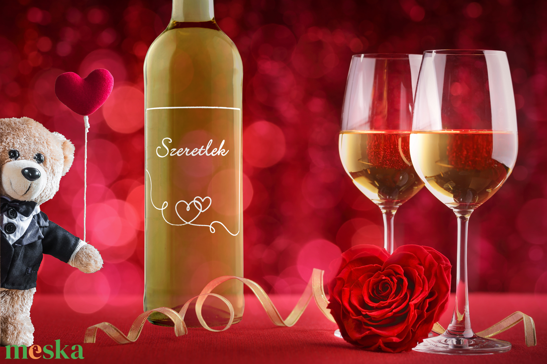 AKCIÓS -50% Gravírozott bor Szeretlek felirattal - élelmiszer - alkoholos italok - Meska.hu