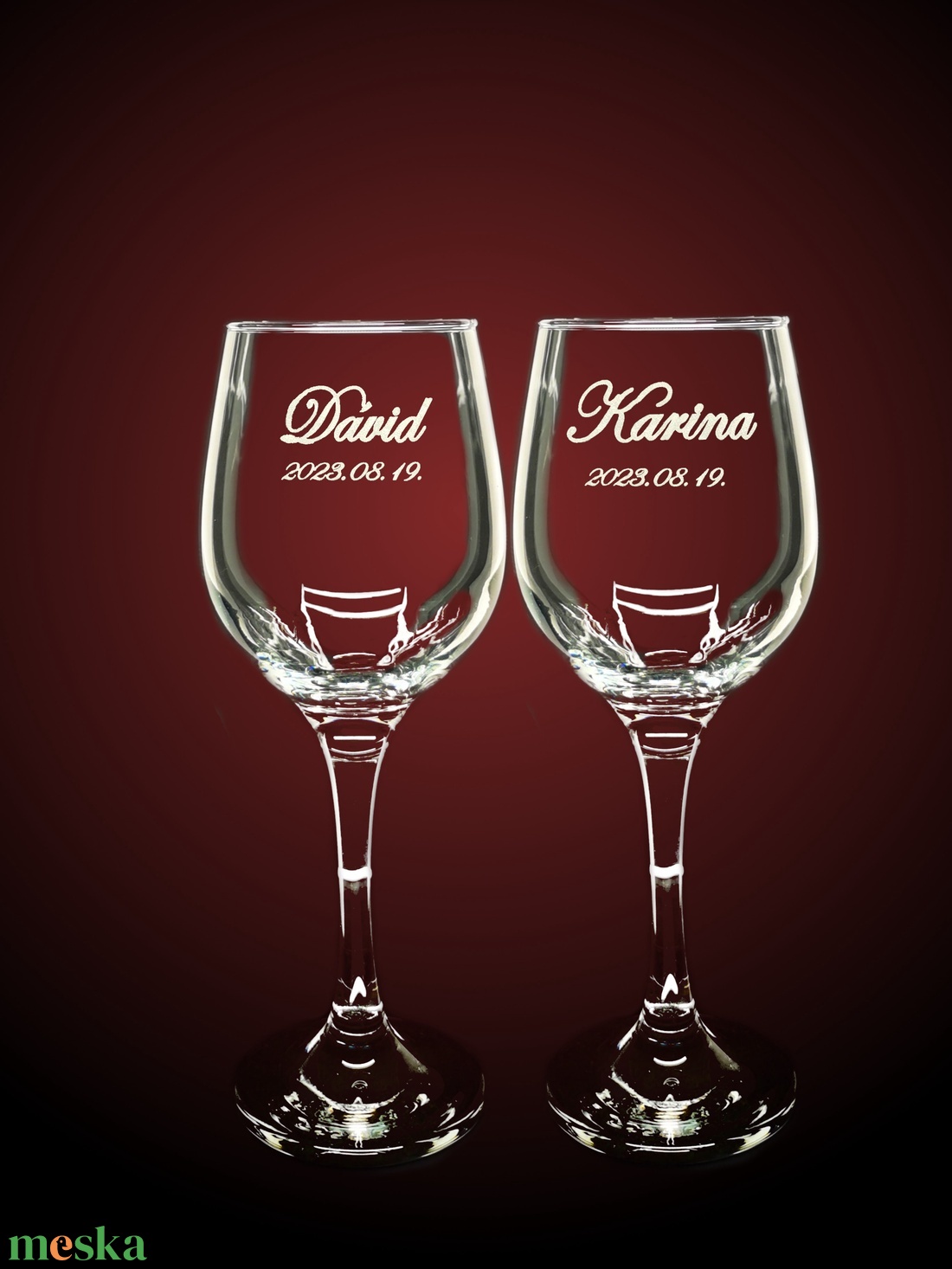 Gravírozott pohár esküvőre, ifjú párnak vagy ültetőpohárnak - otthon & életmód - konyhafelszerelés, tálalás - tálalás - boros poharak, szettek - Meska.hu