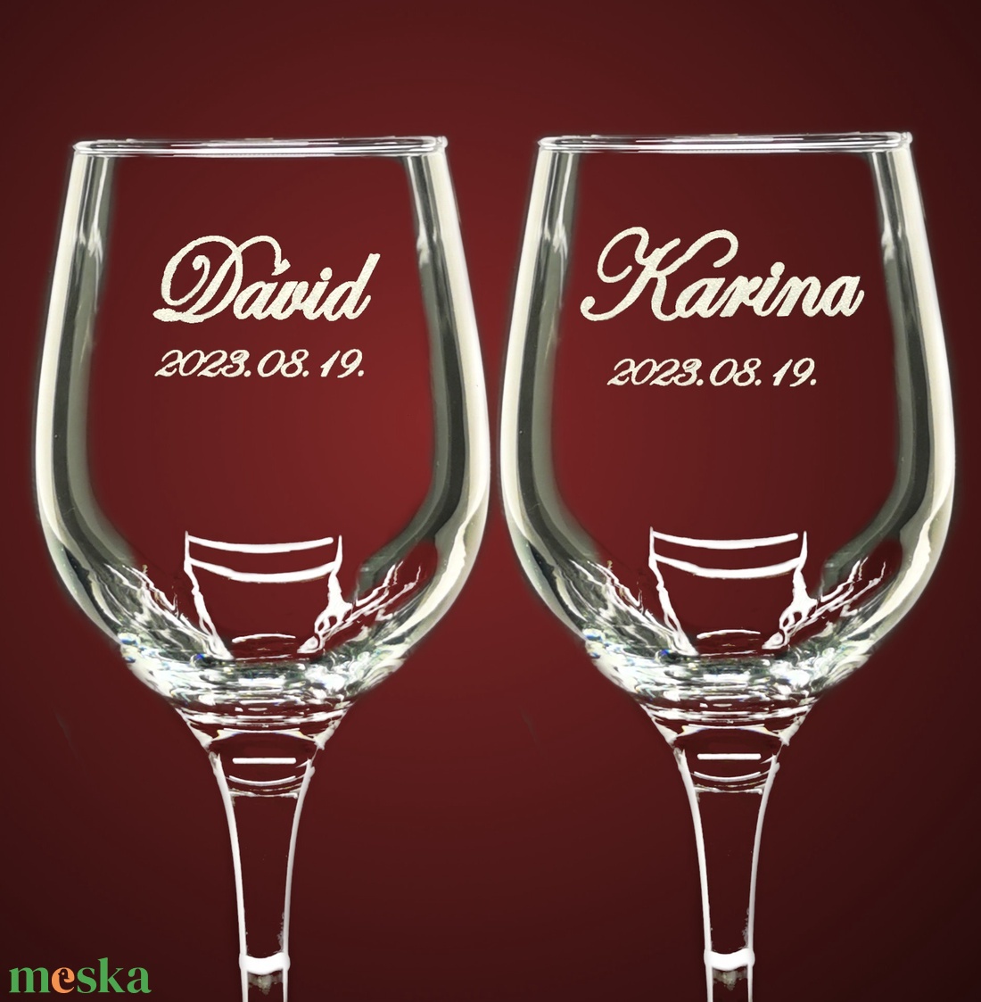 Gravírozott pohár esküvőre, ifjú párnak vagy ültetőpohárnak - otthon & életmód - konyhafelszerelés, tálalás - tálalás - boros poharak, szettek - Meska.hu