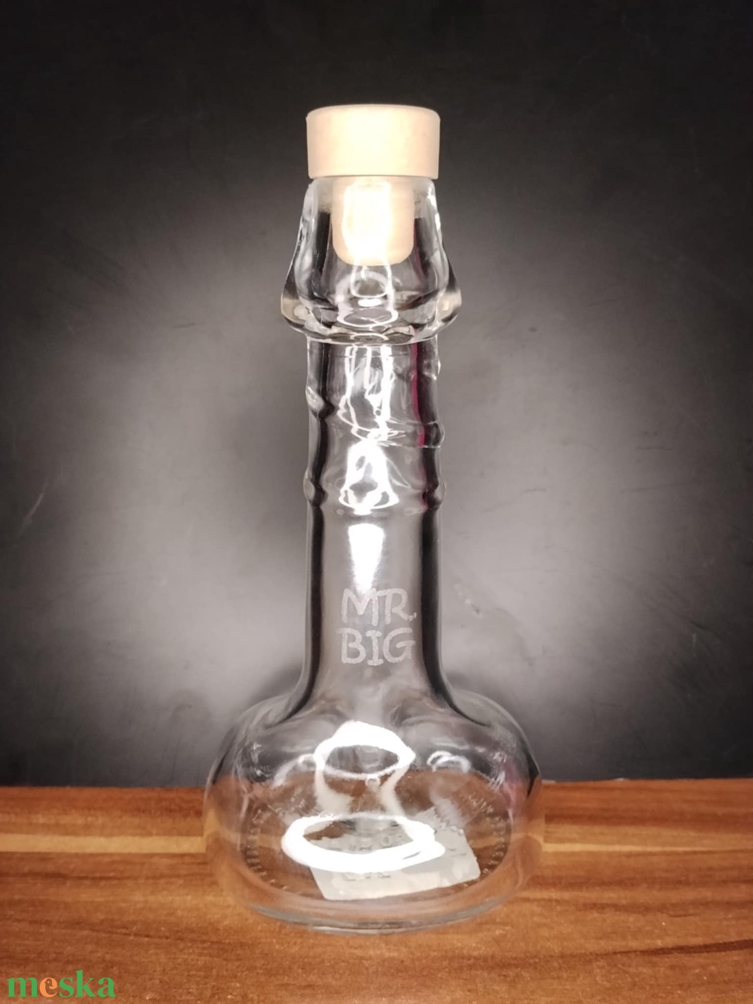 Intim formájú, dugóval ellátott üvegpalack díszüveg palack saját felirattal - otthon & életmód - dekoráció - asztal és polc dekoráció - díszüveg - Meska.hu