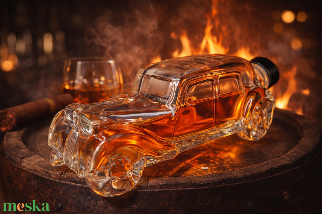 Old timer autó díszüveg palack saját felirattal - otthon & életmód - dekoráció - asztal és polc dekoráció - díszüveg - Meska.hu