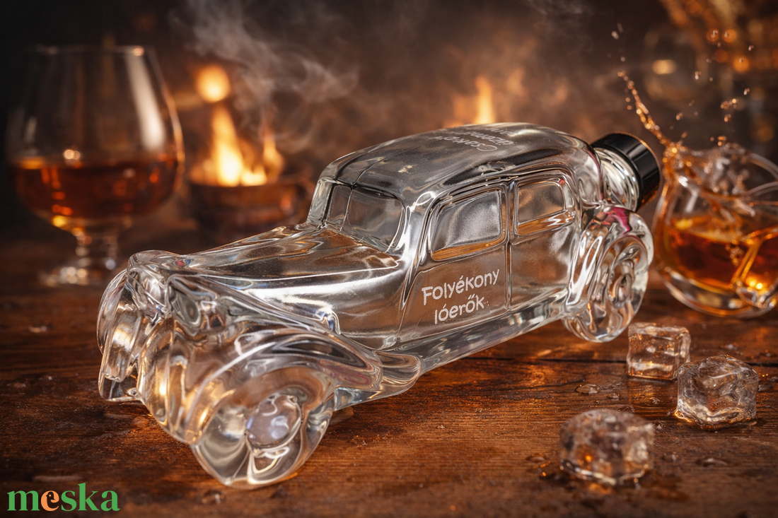 Old timer autó díszüveg palack saját felirattal - otthon & életmód - dekoráció - asztal és polc dekoráció - díszüveg - Meska.hu