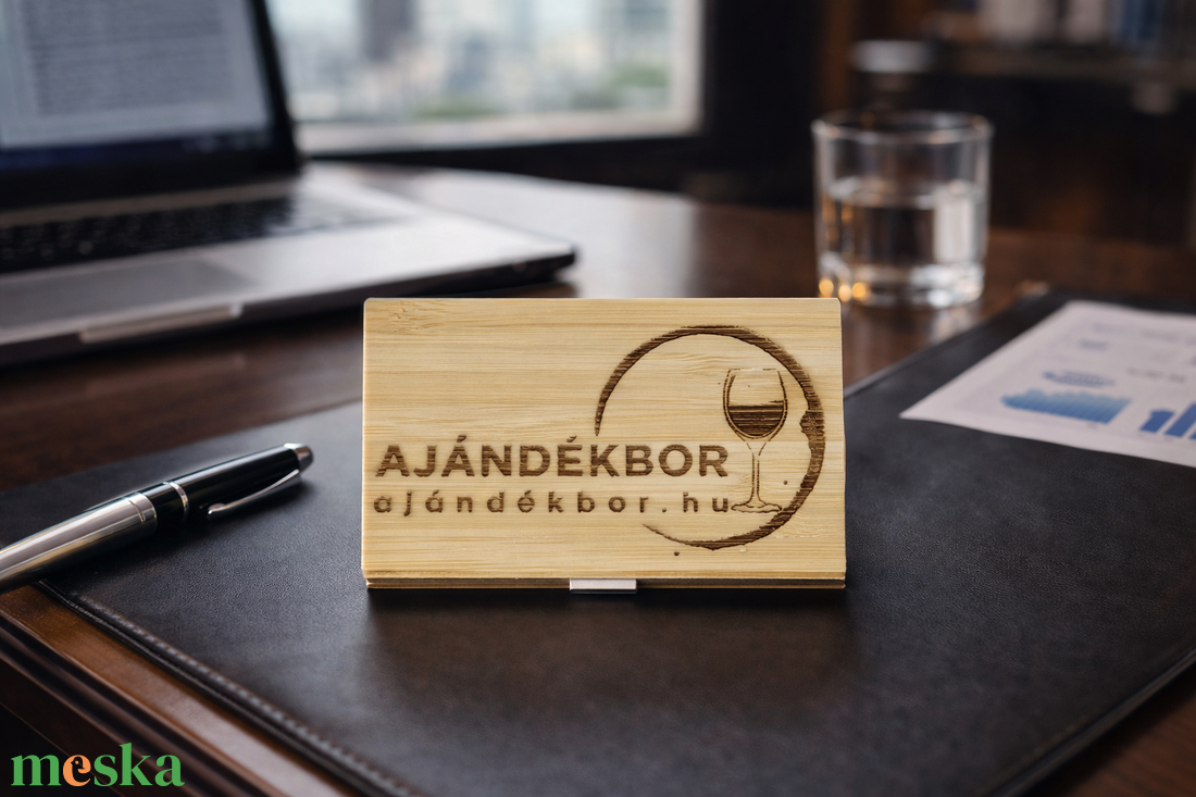 Fém névjegykártyatartó � egyedi gravírozott saját logóval - otthon & életmód - papír, írószer - névjegykártya - Meska.hu