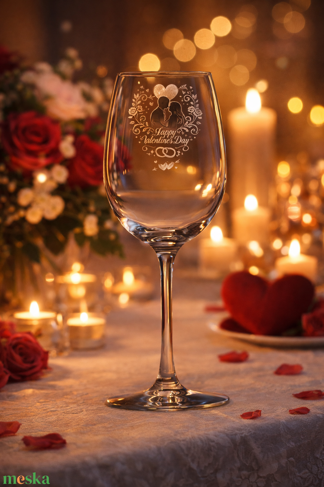 Valentin-napi borospohár � romantikus ajándék szerelmes pillanatokhoz - otthon & életmód - konyhafelszerelés, tálalás - tálalás - boros poharak, szettek - Meska.hu