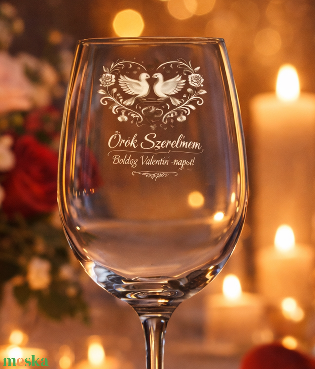 Valentin-napi borospohár � Örök Szerelem gravírozással - otthon & életmód - konyhafelszerelés, tálalás - tálalás - boros poharak, szettek - Meska.hu