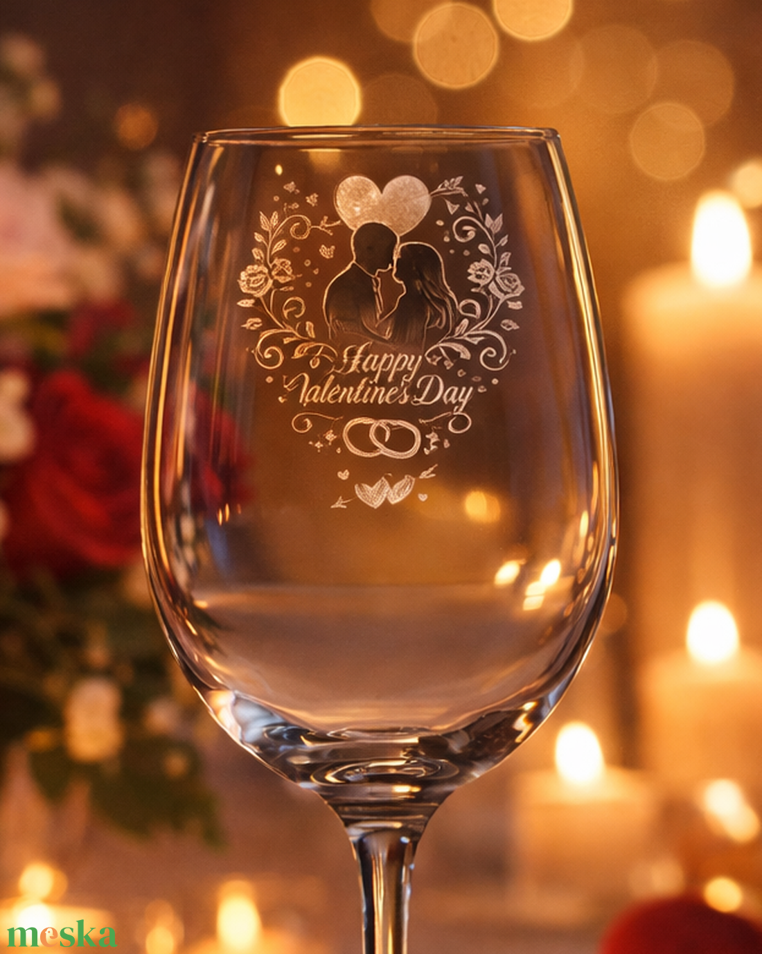 Valentin-napi borospohár � romantikus ajándék szerelmes pillanatokhoz - otthon & életmód - konyhafelszerelés, tálalás - tálalás - boros poharak, szettek - Meska.hu