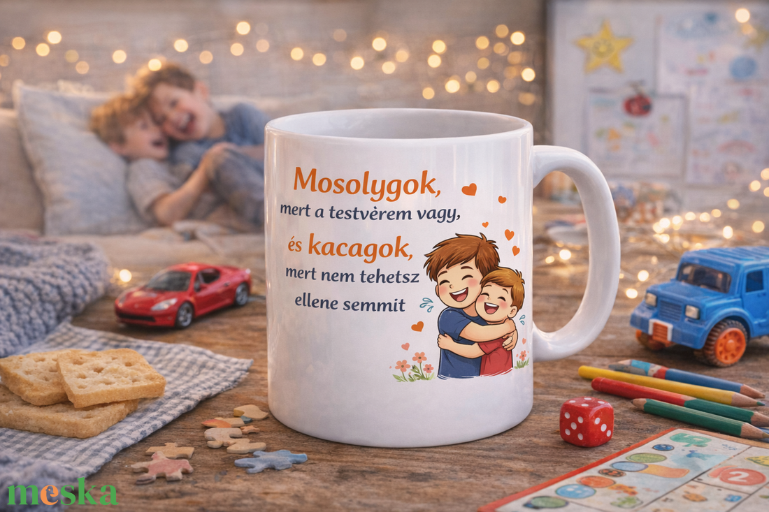 Vicces testvér bögre � Szeretettel, egy kis csipkelődéssel - otthon & életmód - konyhafelszerelés, tálalás - tálalás - bögre & csésze - Meska.hu