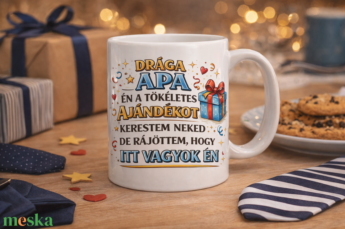 Vicces Apák Napi Bögre � Drága Apa, itt vagyok én felirattal - otthon & életmód - konyhafelszerelés, tálalás - tálalás - bögre & csésze - Meska.hu