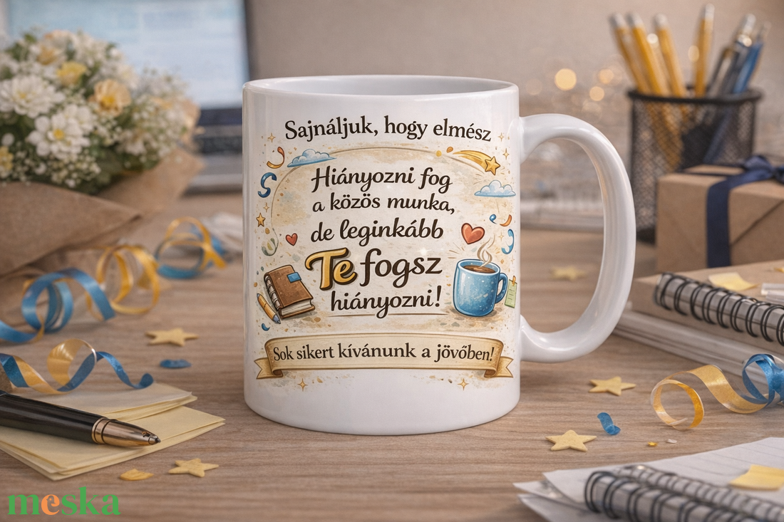Búcsúajándék kerámiabögre kollégának � Te fogsz hiányozni! - otthon & életmód - konyhafelszerelés, tálalás - tálalás - bögre & csésze - Meska.hu