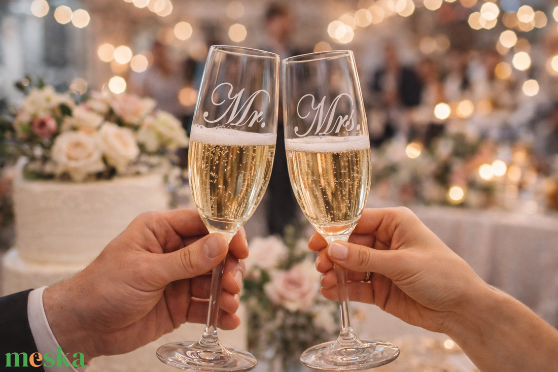 Gravírozott pezsgőspohár akár saját névvel is - otthon & életmód - konyhafelszerelés, tálalás - tálalás - boros poharak, szettek - Meska.hu