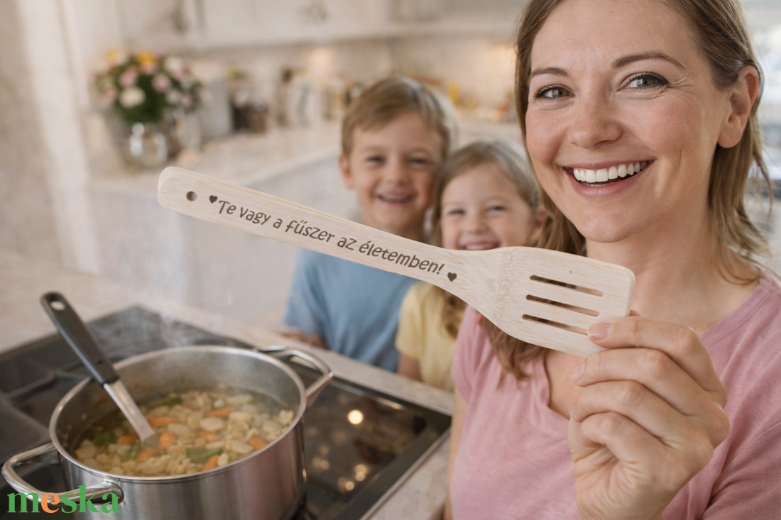 Gravírozott Fakanál egyedi felirattal - otthon & életmód - konyhafelszerelés, tálalás - sütés, főzés - fakanál & fakanáltartó - Meska.hu