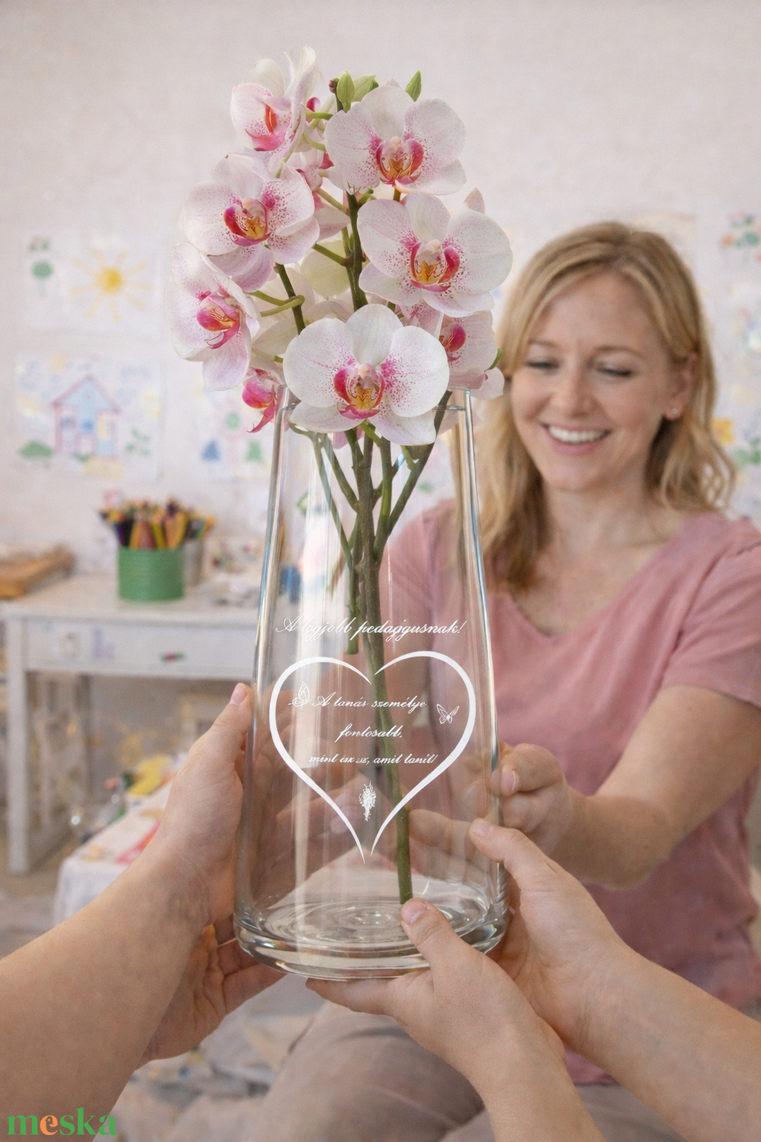 Pedagógus köszöntő váza - otthon & életmód - virágdekoráció - virágtartó - váza - Meska.hu