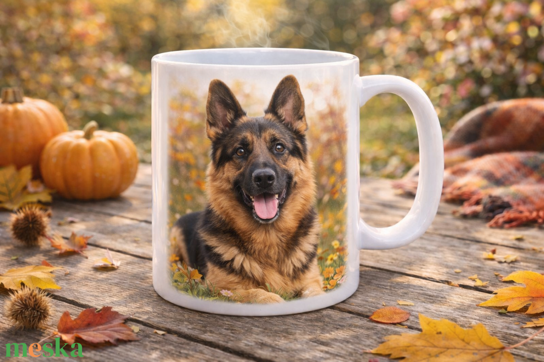 Kutyás bögre � Vidám német juhászkutya  - otthon & életmód - konyhafelszerelés, tálalás - tálalás - bögre & csésze - Meska.hu