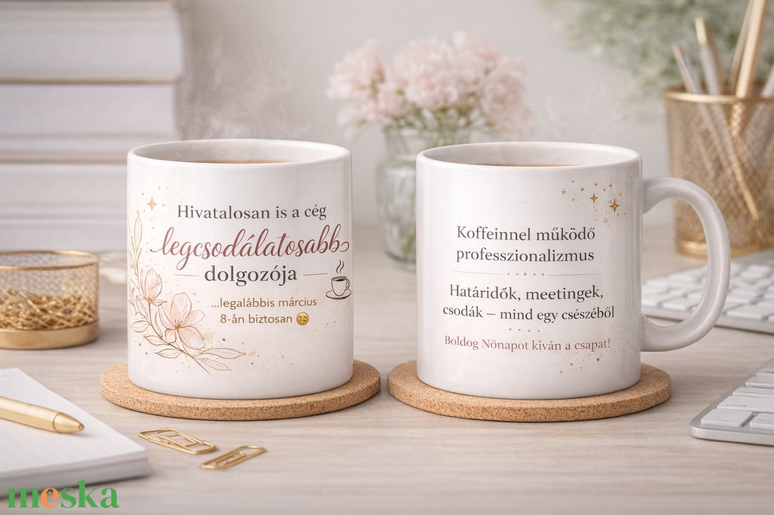 Vicces, mégis elegáns nőnapi céges bögre - otthon & életmód - konyhafelszerelés, tálalás - tálalás - bögre & csésze - Meska.hu