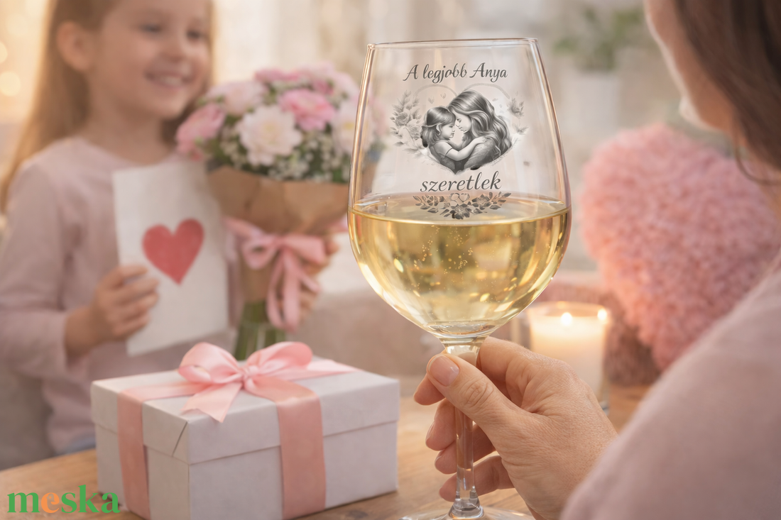 Anyák Napjára: Megható gravírozott borospohár � A tökéletes ajándék - otthon & életmód - konyhafelszerelés, tálalás - tálalás - boros poharak, szettek - Meska.hu
