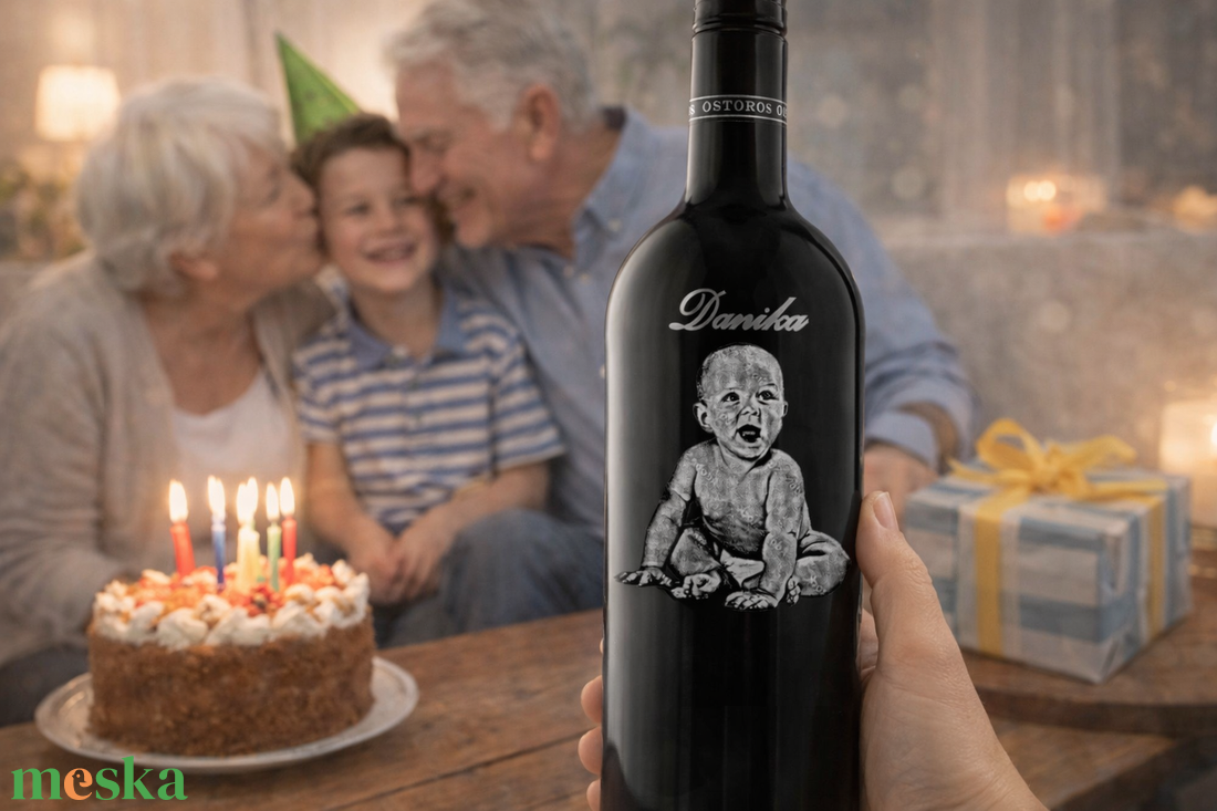 Saját fotóval gravírozott bor � személyes ajándék különleges alkalmakra - élelmiszer - alkoholos italok - Meska.hu