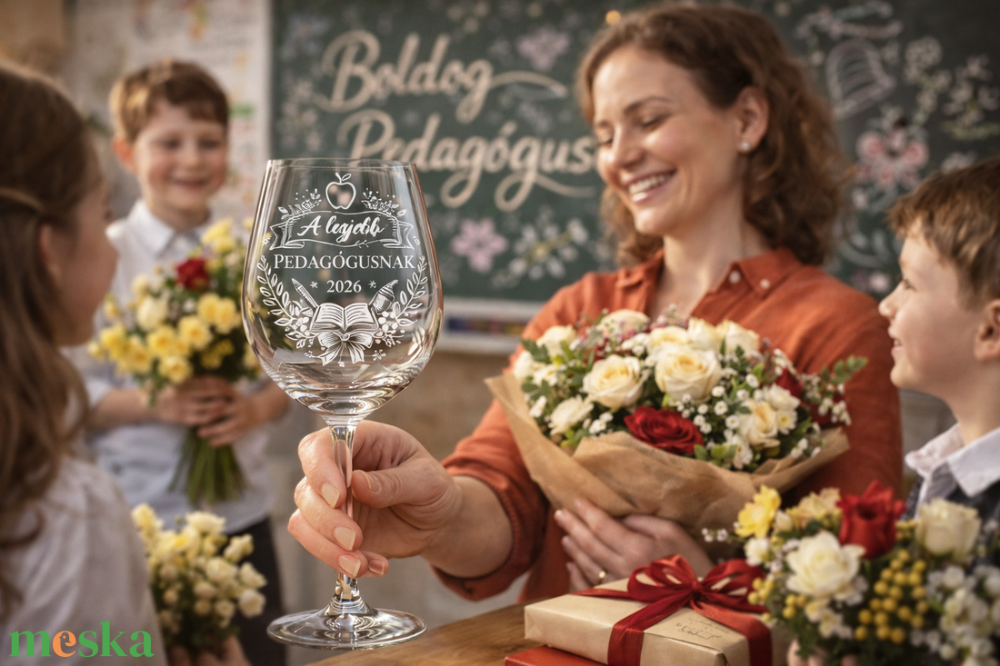 A legjobb Pedagógusnak � Gravírozott borospohár pedagógusnapra - otthon & életmód - konyhafelszerelés, tálalás - tálalás - boros poharak, szettek - Meska.hu