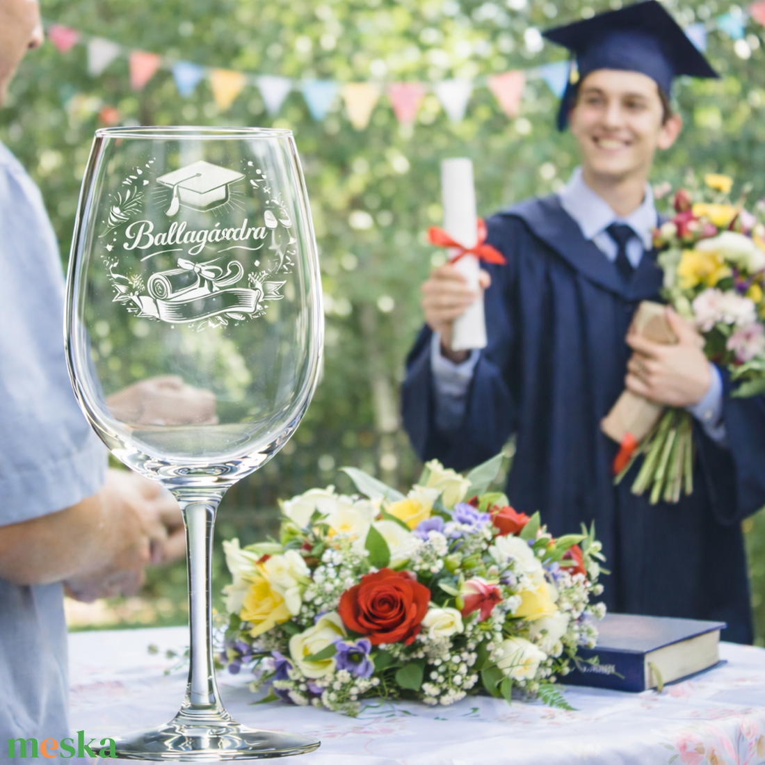 Gravírozott ballagási borospohár � Ballagásodra felirattal - otthon & életmód - konyhafelszerelés, tálalás - tálalás - boros poharak, szettek - Meska.hu