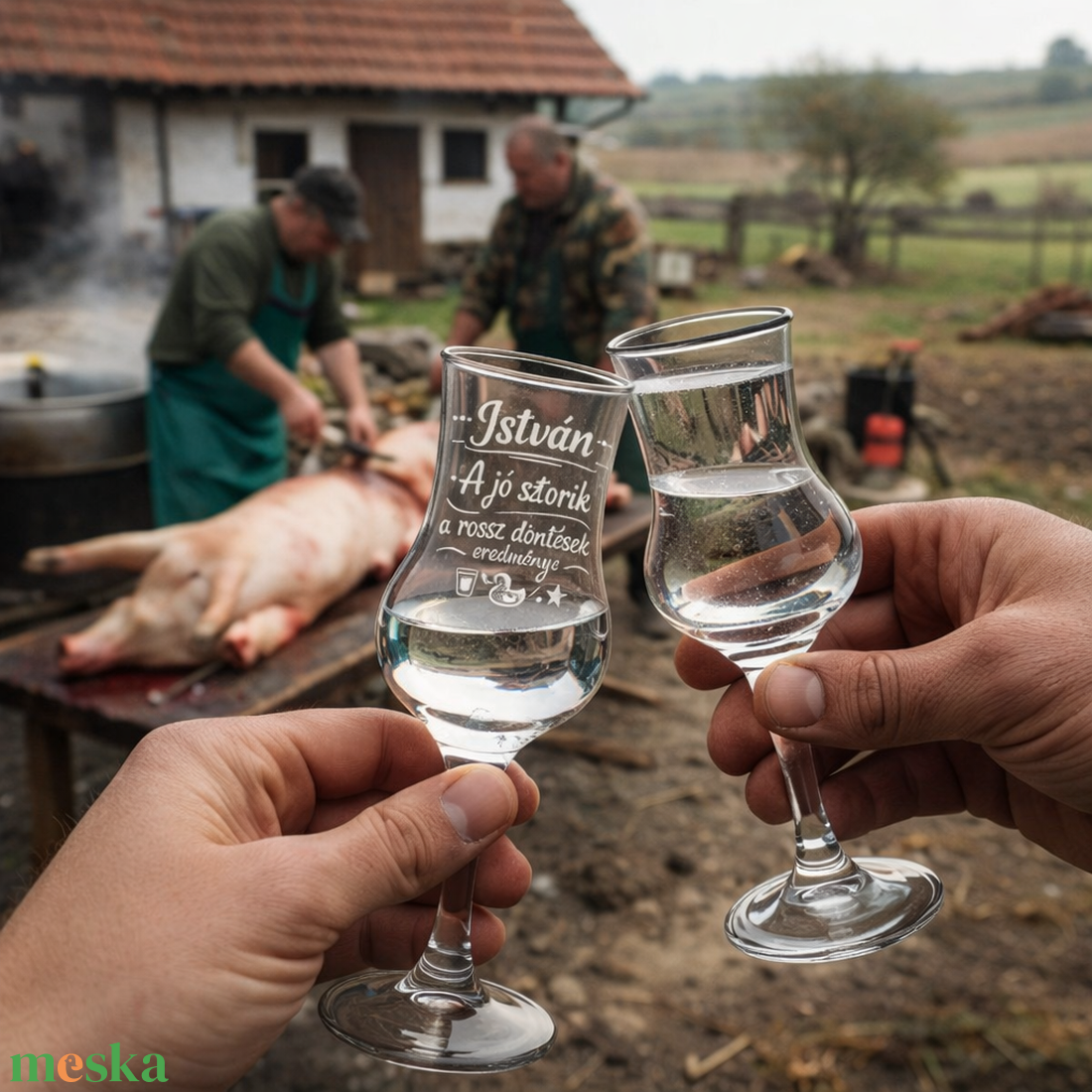 Gravírozott pálinkáspohár � István � A jó sztorik a rossz döntések eredménye - otthon & életmód - konyhafelszerelés, tálalás - tálalás - pálinkás poharak, szettek - Meska.hu