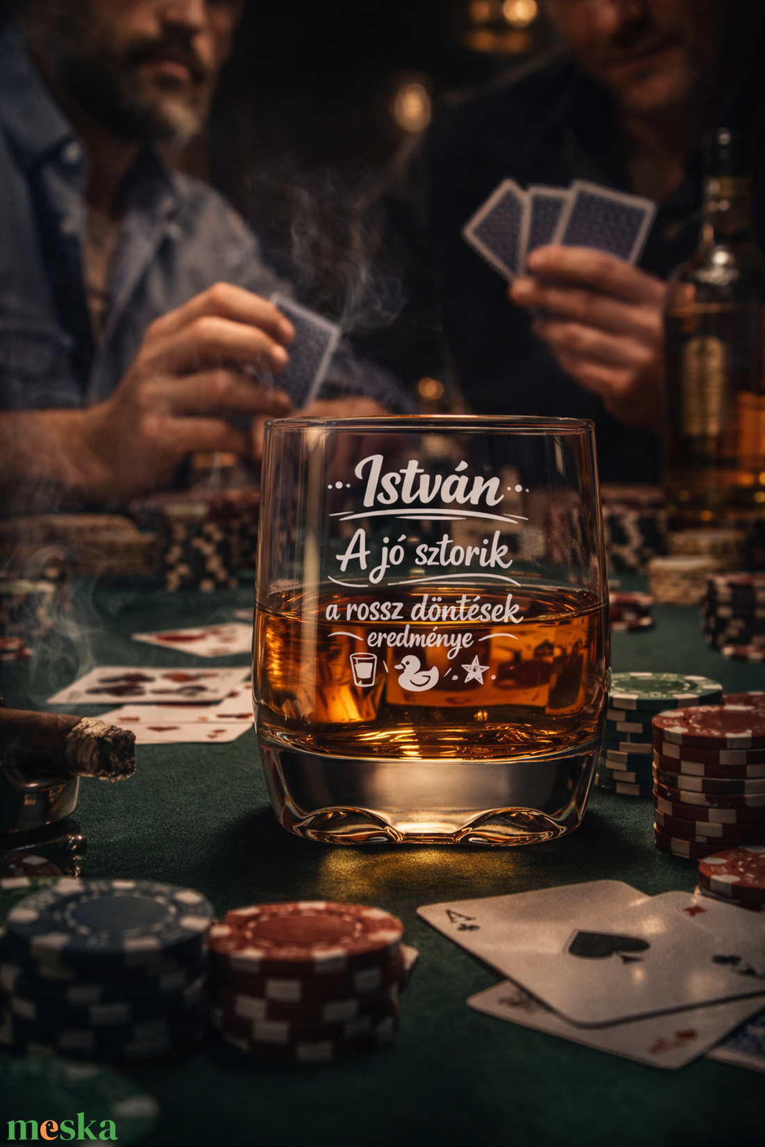 Gravírozott whiskys pohár � A jó sztorik a rossz döntések eredménye � Névre szóló férfias ajándék  - otthon & életmód - konyhafelszerelés, tálalás - tálalás - pohár - Meska.hu