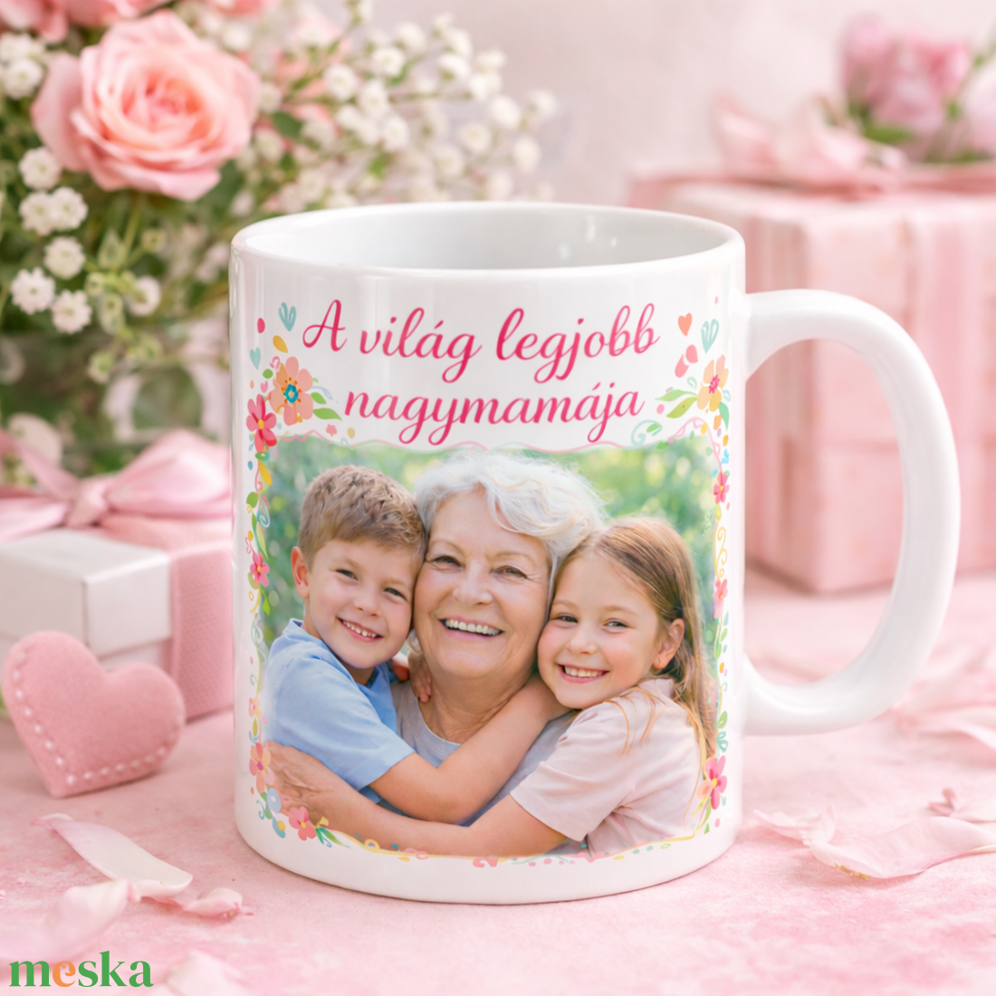 A világ legjobb nagymamája � Fényképes, egyedi feliratos bögre - otthon & életmód - konyhafelszerelés, tálalás - tálalás - bögre & csésze - Meska.hu