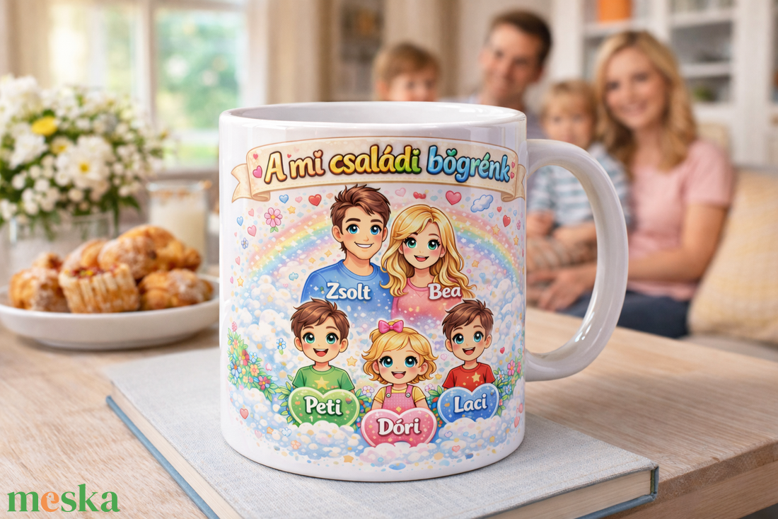Egyedi családi névre szóló kerámiabögre � személyre szabható ajándék az egész családnak - otthon & életmód - konyhafelszerelés, tálalás - tálalás - bögre & csésze - Meska.hu