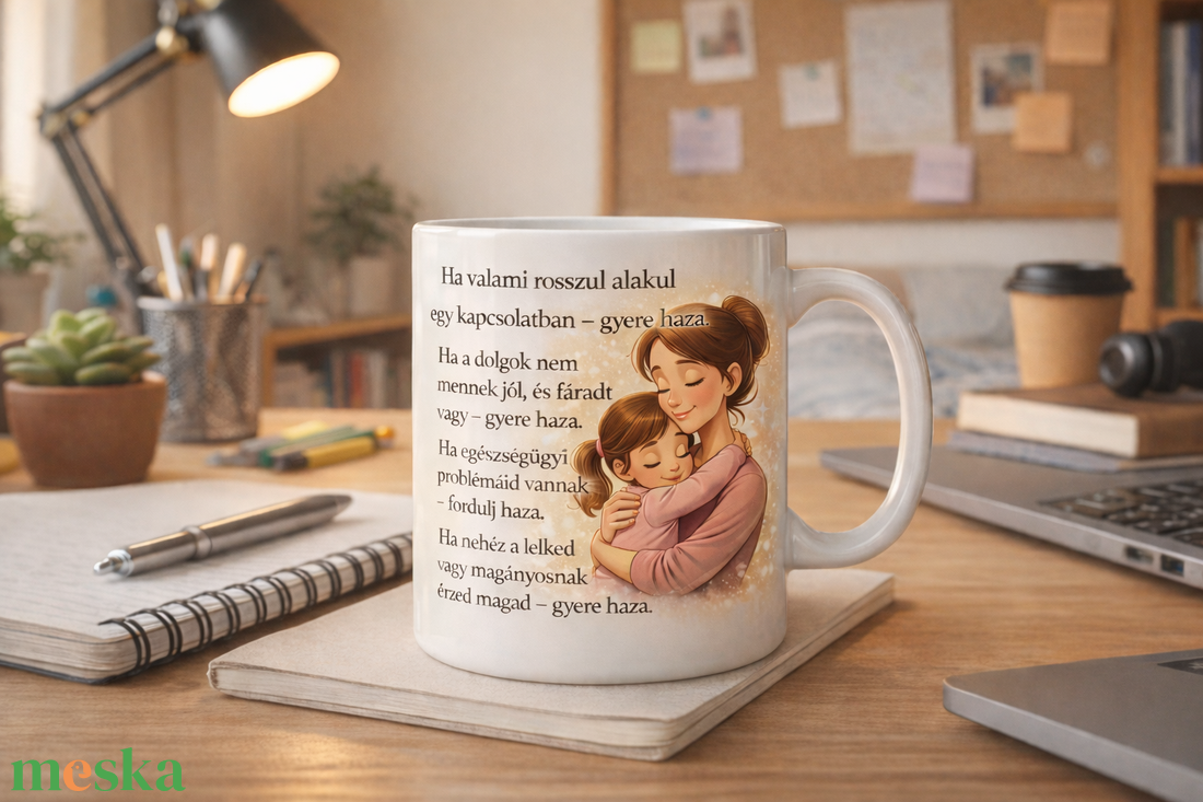 Gyere haza Idézetes Bögre � Megható Ajándék Anyától Lányának - otthon & életmód - konyhafelszerelés, tálalás - tálalás - bögre & csésze - Meska.hu