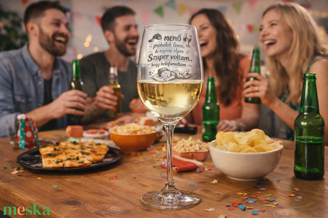 Vicces Ajándék Gravírozott Pohár � Ma menő leszek - otthon & életmód - konyhafelszerelés, tálalás - tálalás - boros poharak, szettek - Meska.hu