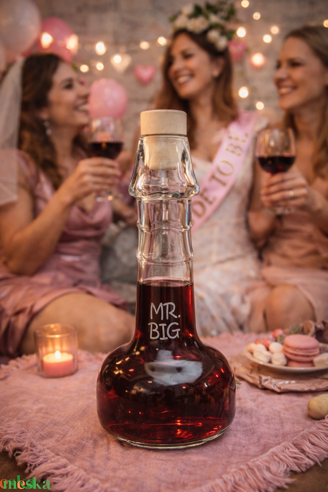 Intim formájú, dugóval ellátott üvegpalack díszüveg palack saját felirattal - otthon & életmód - dekoráció - asztal és polc dekoráció - díszüveg - Meska.hu