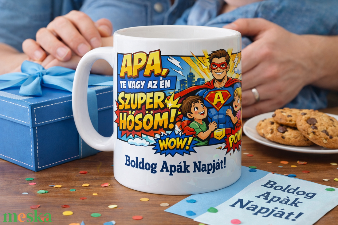 Szuperhősös apák napi bögre - otthon & életmód - konyhafelszerelés, tálalás - tálalás - bögre & csésze - Meska.hu